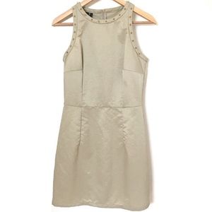 MNG Dress Champagne Color with Gold Studs Size 4
